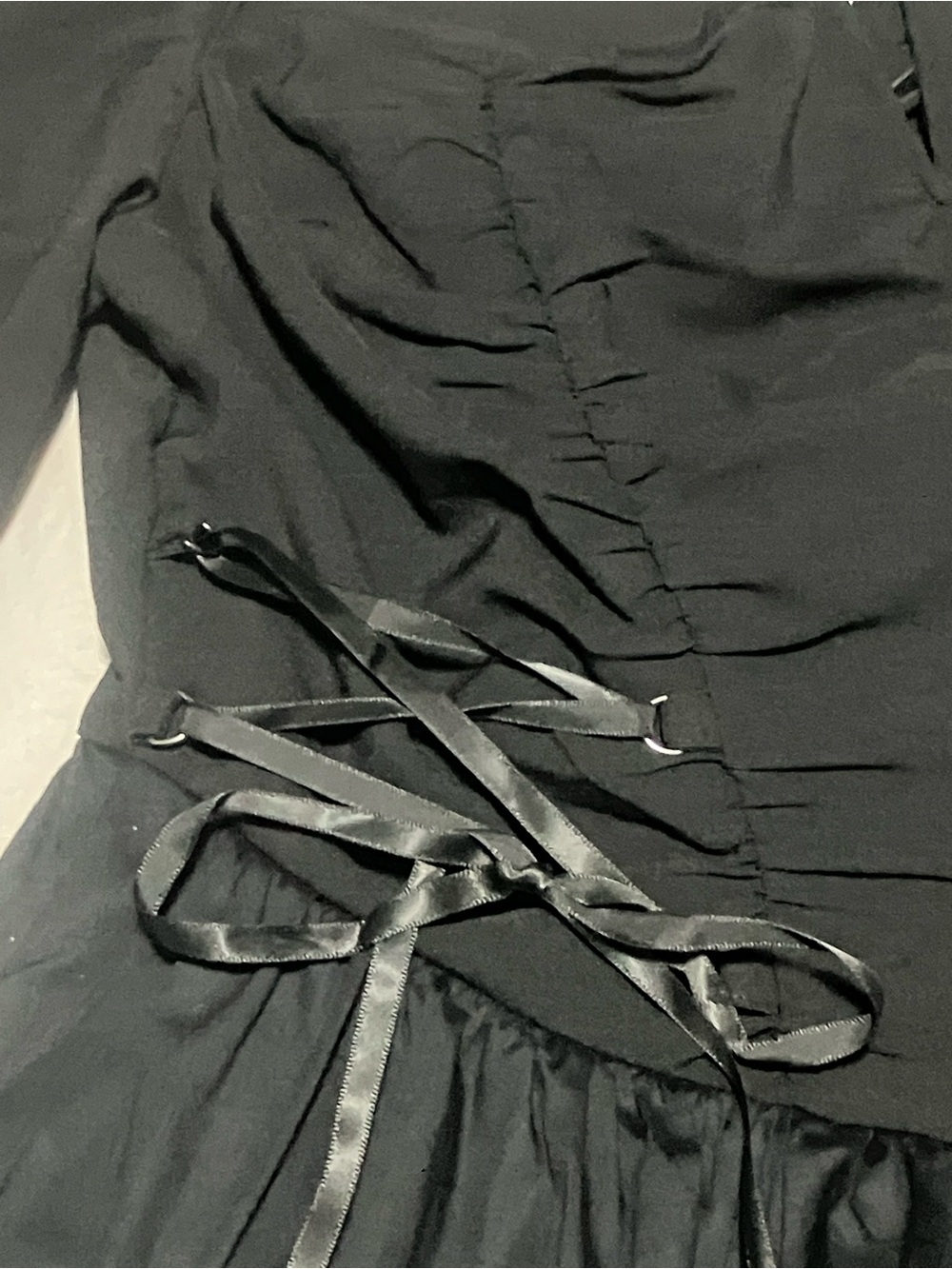 Torrid Nightfall Puff Sleeve Basque Waist Dress Black Size 10 Goth Cottagecore - Picture 6 of 15